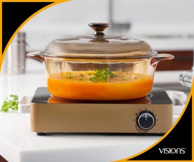 Vas de gătit termorezistent 1.5 l cu capac-Visions® Standard