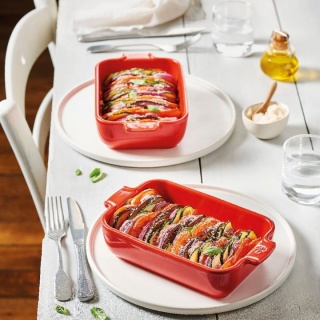 Tavă de copt din Ceramică  31 cm, (pâine,chec, cozonac..)  cap 2.000 l Appolia Peugeot, Roșu